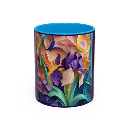 The Elegant Iris Flower Colorful Mugs (11oz, 15oz)