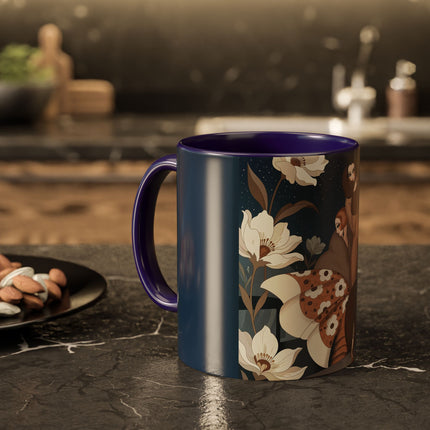 🌸✨ The Midnight Magnolia Masquerade Colorful Mug – Art Deco Nocturne