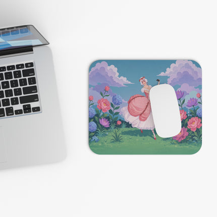 🌸🎭 The Rose Garden Masquerade Mouse Pad – Art Deco Floral Elegance