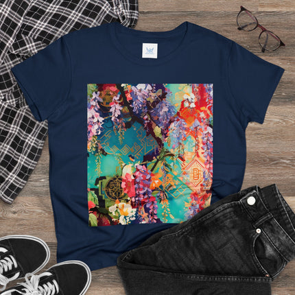 Golden Wisteria Symphony Women's Midweight Cotton Tee