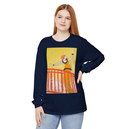 La Passerelle by Charles Martin Garment-dyed Long Sleeve T-Shirt