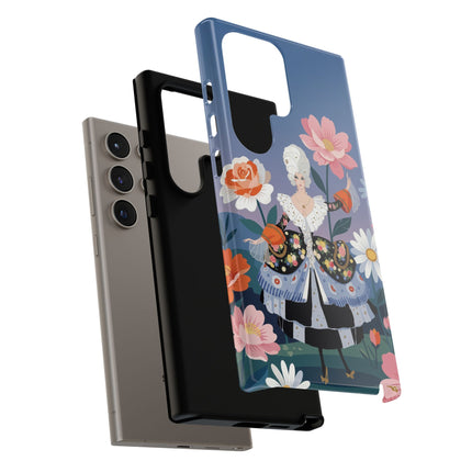 🌸🎀 The Grand Floral Promenade Phone Case – Art Deco Fashion Fantasy