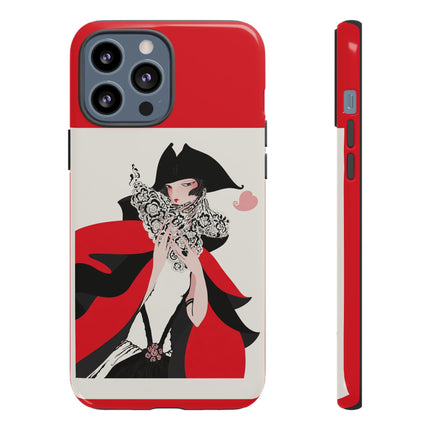 Crimson Masquerade Phone Case – Dramatic Grace & Bold Elegance