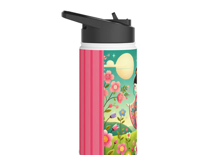 Geisha Fairy and the Hummingbird Blossom Stainless Steel Water Bottle, Standard Lid