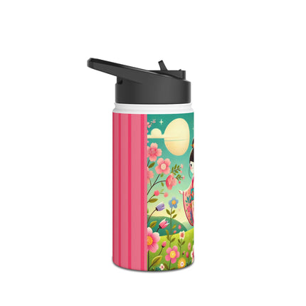 Geisha Fairy and the Hummingbird Blossom Stainless Steel Water Bottle, Standard Lid