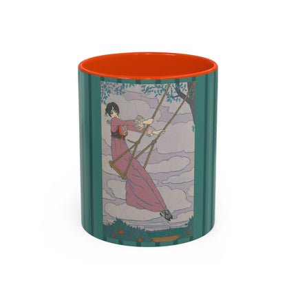 La balançoire by Georges Lepape Colorful Mugs (11oz, 15oz)