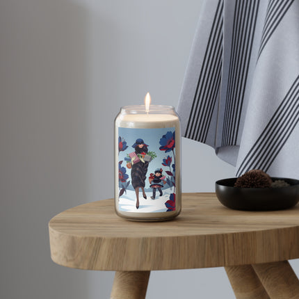 🎁🌺 The Christmas Gift Garden Stroll Scented Soy Candle – Art Deco Holiday Fantasy