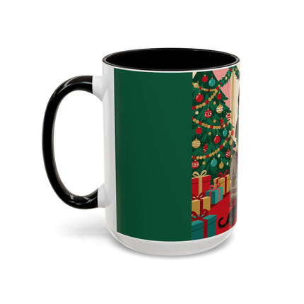 🖤🔥 The Lady Of The Christmas Hearth Colorful Mug – Art Deco Holiday Elegance