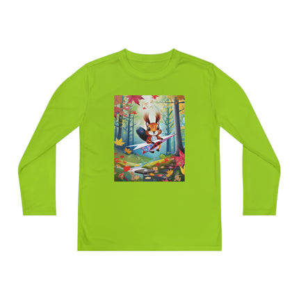 Acorn Aviator Youth Long Sleeve Competitor Tee – Woodland Flight & Whimsical Adventure