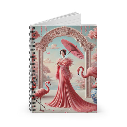 Petals, Porcelain, and Flamingos Spiral Notebook - Ruled Line