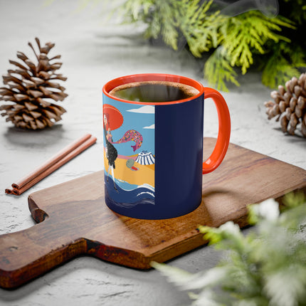 Beachside Promenade Colorful Mugs – Chic Summer Stroll & Coastal Glamour