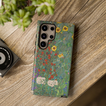 Farm Garden with Sunflowers by Gustav Klimt Phone Cases