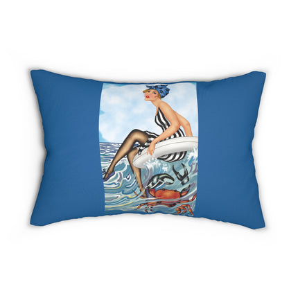 Playful Waves and Fashion Follies Spun Polyester Lumbar Pillow
