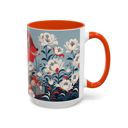 ❤️🌺 The Scarlet Parasol Spectacle Colorful Mug – Art Deco Fashion Elegance