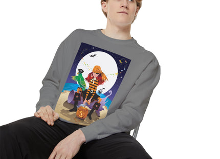 Moonlit Pirate Halloween Unisex Garment-Dyed Sweatshirt