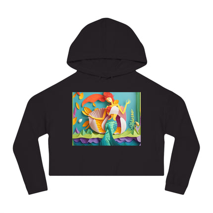 Charming Mermaid Women’s Cropped Hooded Sweatshirt