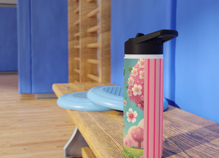 Sakura Sentinel Stainless Steel Water Bottle, Standard Lid