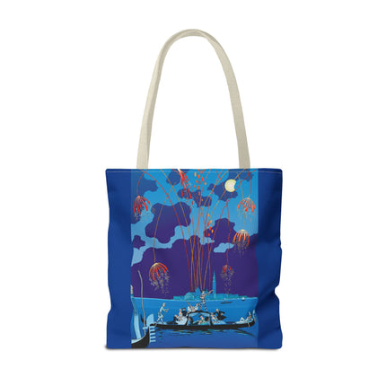 Fireworks in Venice by George Barbier Tote Bag (AOP)