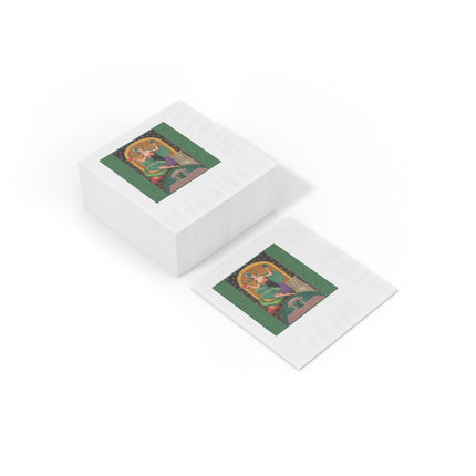 May & Emerald Zodiac White Coined Napkins