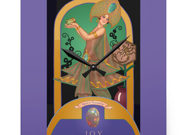 October & Opal, Tourmaline Zodiac Acrylic Wall Clock