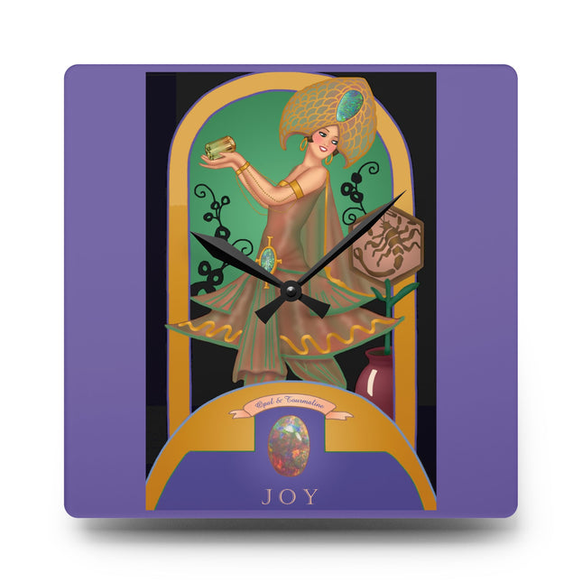 October & Opal, Tourmaline Zodiac Acrylic Wall Clock