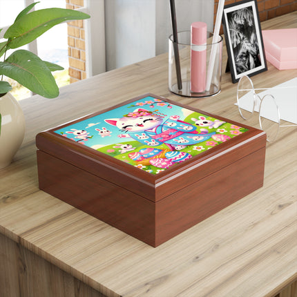 Springtime Kitten’s Easter Joy Jewelry Box