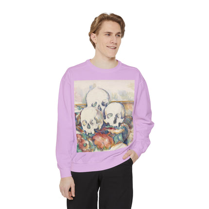 The Three Skulls by Paul Cézanne Garment-Dyed Sweatshirt