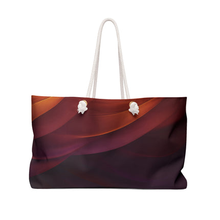 Wave Pattern with Intertwined Hues of Orange, Rose, Maroon, and Purple Weekender Bag