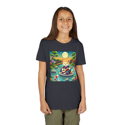 Melodic Kitten by the Koi Pond Youth Short Sleeve Tee