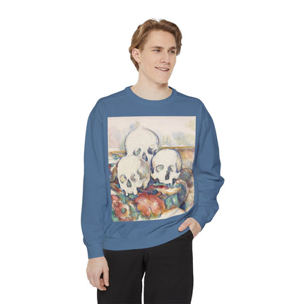 The Three Skulls by Paul Cézanne Garment-Dyed Sweatshirt