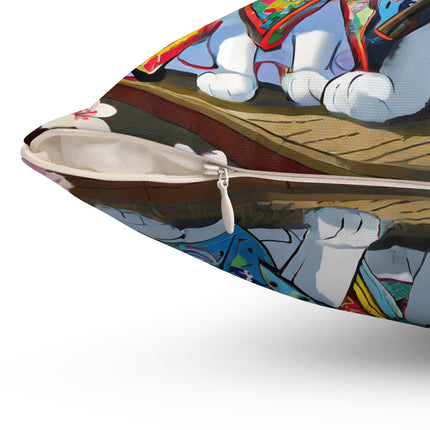 Kimono Kitties Spun Polyester Square Pillow