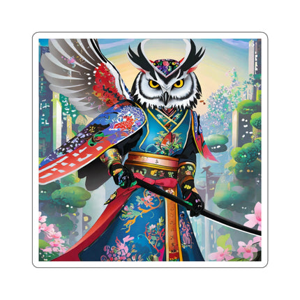 Cyberpunk Samurai Owl Kiss-Cut Stickers (4 Sizes)
