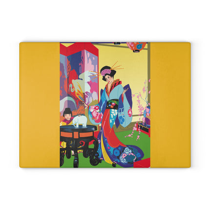 A Timeless Journey by Umberto Brunelleschi Glass Cutting Board