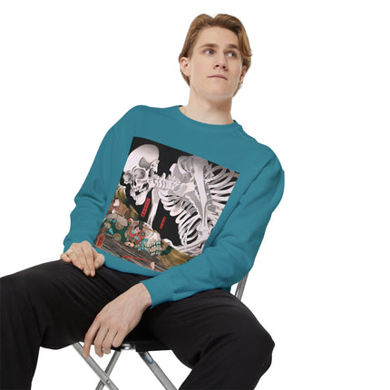 Mitsukuni Defying the Skeleton Spectre by Utagawa Kuniyoshi Garment-Dyed Sweatshirt