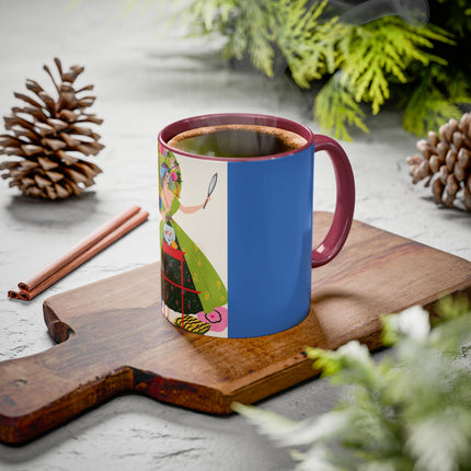 Lady with the Golden Fish Colorful Mugs – Whimsical Fashion & Playful Fantasy