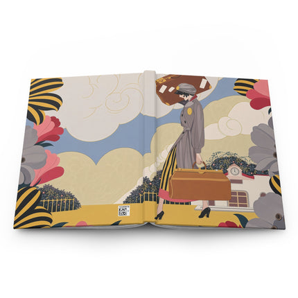 🧳🌸 The Lady Of The Grand Garden Departure Hardcover Journal – Art Deco Travel Whimsy