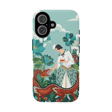 🐉🌿 The Dragon Keeper Phone Case – Art Deco Floral Fantasy