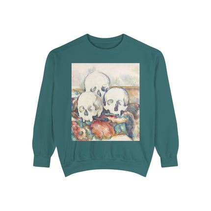 The Three Skulls by Paul Cézanne Garment-Dyed Sweatshirt