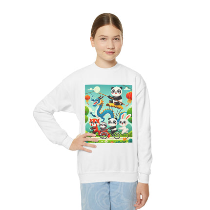 Rolling Along Together Youth Crewneck Sweatshirt – Friendship, Motion & Joyful Adventure