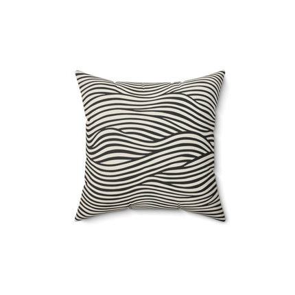 Wave Pattern on White Spun Polyester Square Pillow