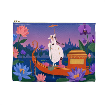 🪷🛶 The Lady Of The Lotus Lake Accessory Pouch – Art Deco Garden Voyage