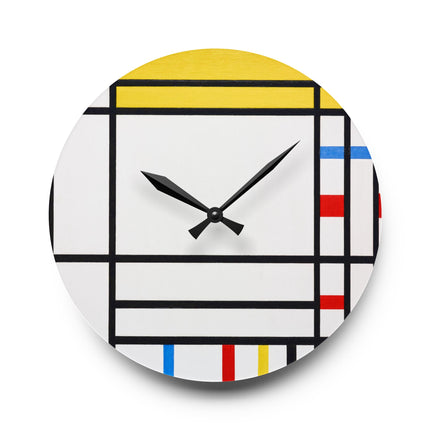 Place de la Concorde by Piet Mondrian Acrylic Wall Clock, Round and Square