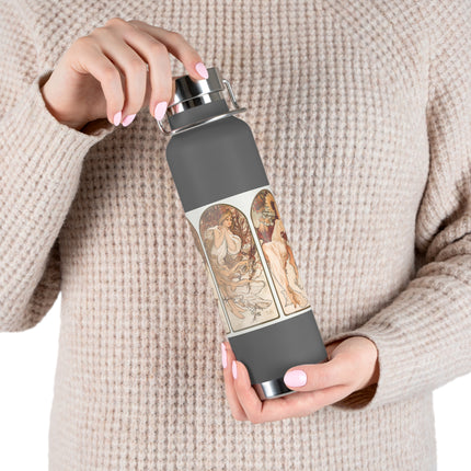 The Seasons by Alphonse Maria Mucha Copper Vacuum Insulated Bottle, 22oz