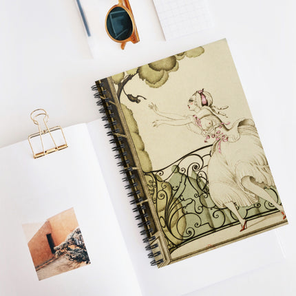 Sur talons rouges (On Red Heels) pl 02 by Gerda Wegener Spiral Notebook - Ruled Line