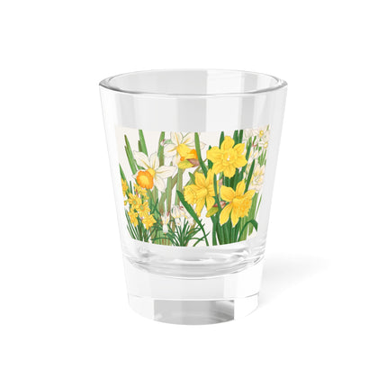 Daffodils by Tanigami Kônan Shot Glass – Spring Blooms & Japanese Woodblock Elegance
