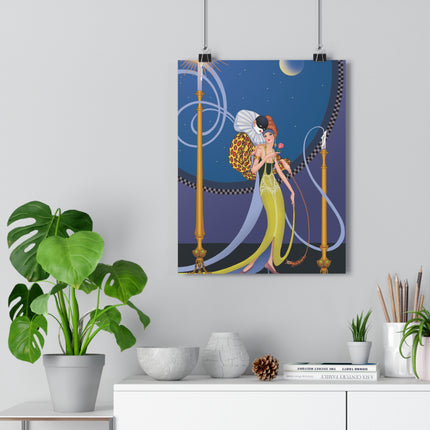 Smoke and Secrets: A Glamorous Encounter in Prohibition Era Giclée Art Print