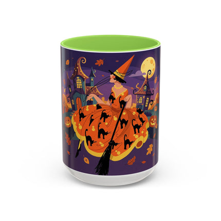 🐈‍⬛🎃 The Black Cat Witch Of Pumpkin Manor Colorful Mug – Whimsical Halloween Charm