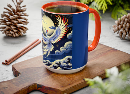 Majestic White Crane Colorful Mugs (11oz, 15oz)