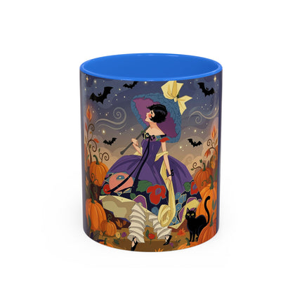🌙🎃 The Moonlit Garden Walk Colorful Mug – Elegant Halloween Charm