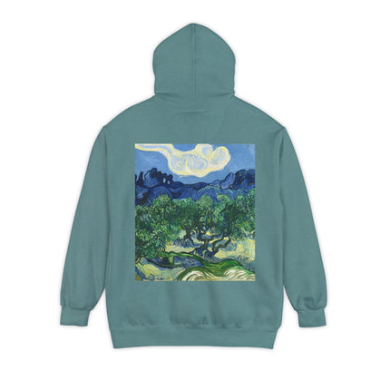 Olive Trees by Vincent Van Gogh Unisex Garment-Dyed Hoodie